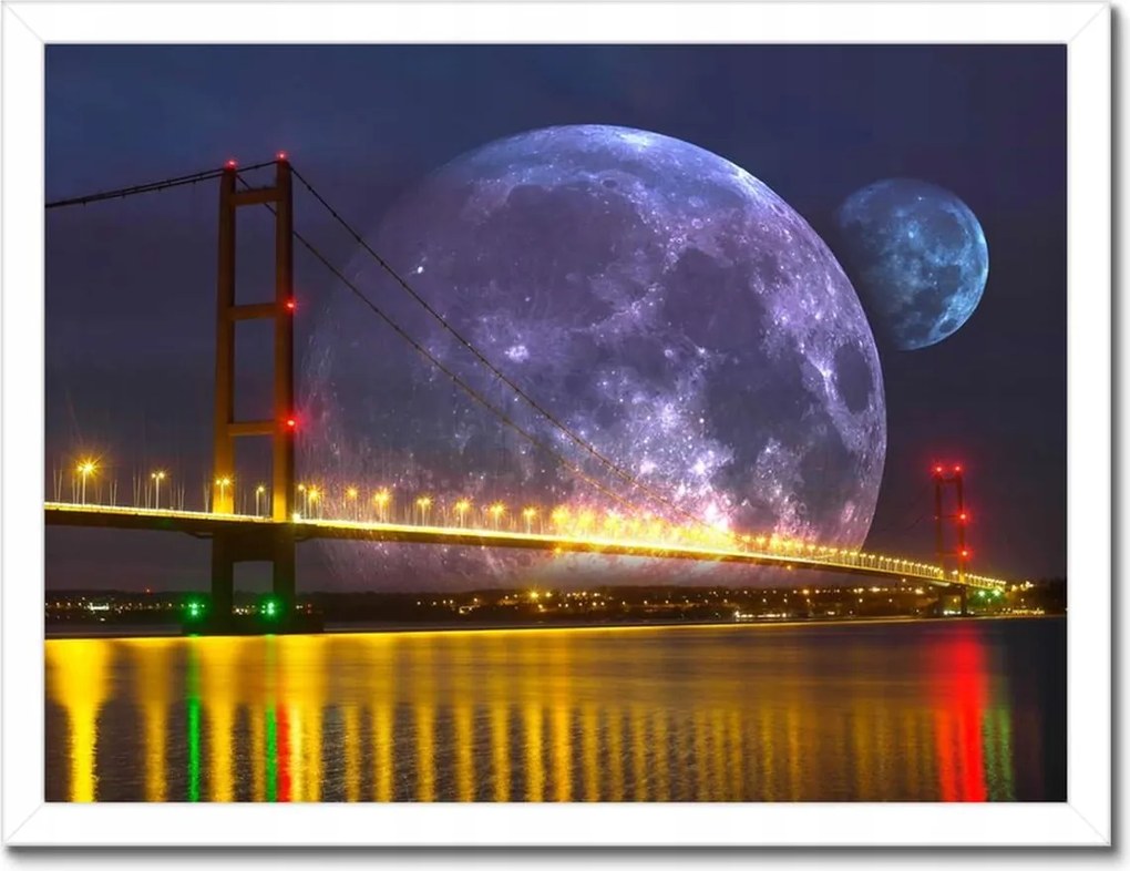 Poszterek keretben 40x30 Méltóságteljes hold híd