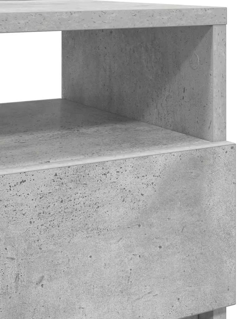 2 db betonszürke éjjeliszekrény 2 fiókkal 40x33x60 cm