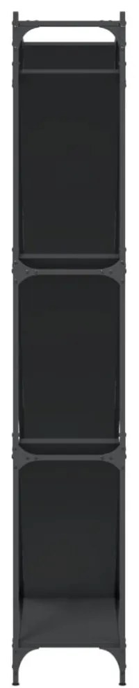 fekete szerelt fa és fém könyvszekrény 79 x 30 x 180 cm