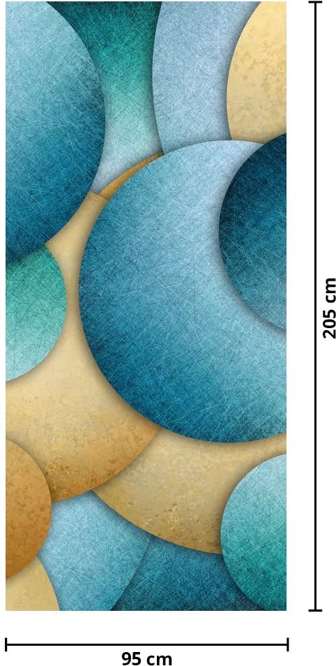 Fotótapéta ajtóra - Absztrakció, körök (95x205cm)