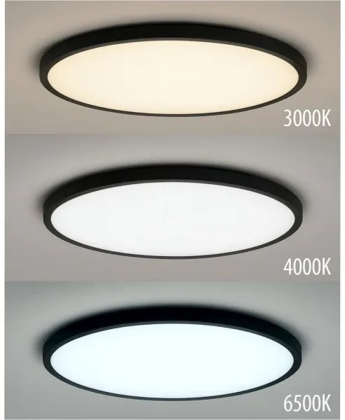 LED mennyezeti lámpatest LED/18W/230V 3000/4000/6500K átm. 23 cm fekete