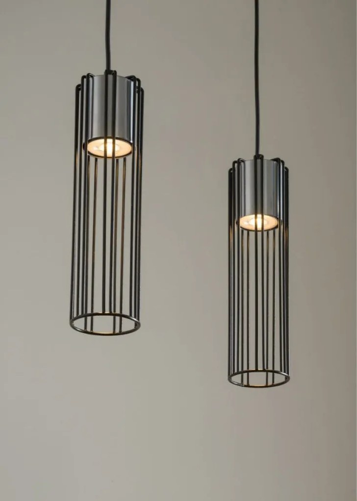 SIGMA LIGHTING 33451 FOBIA Többágú Függesztett Lámpa Fekete, Ezüst GU10 IP20