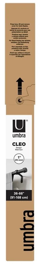 Matt fekete acél bővíthető függönykarnis 91 - 168 cm Cleo – Umbra