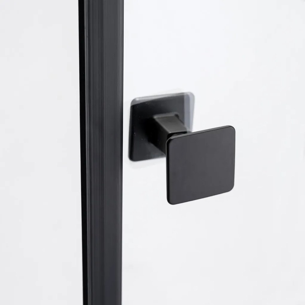 Stuxi Verona Big Black 140 cm széles kétszárnyú csukló zuhanyajtó, 6 mm vízlepergető üveggel, matt fekete profillal, 195 cm magas