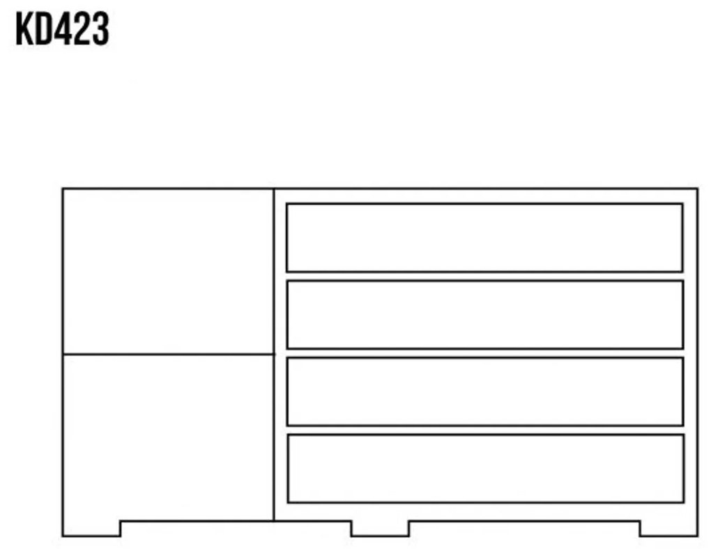 Komód KD423. Bükkfa