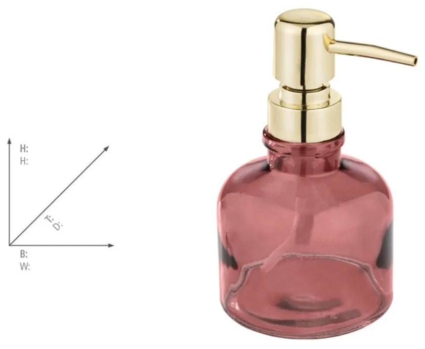 Sötét rózsaszín üveg szappanadagoló 200 ml Atessa – Wenko