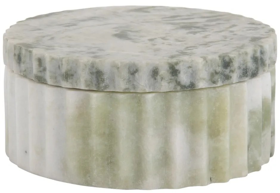 Világoszöld dekoratív kő tárolódoboz ø 15x6 cm Marble – PT LIVING