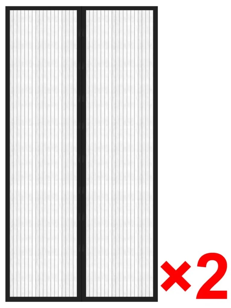 vidaXL Rovar Ajtó Függöny Tépőzáras Szalaggal Ellátott 210x100 cm 2 db