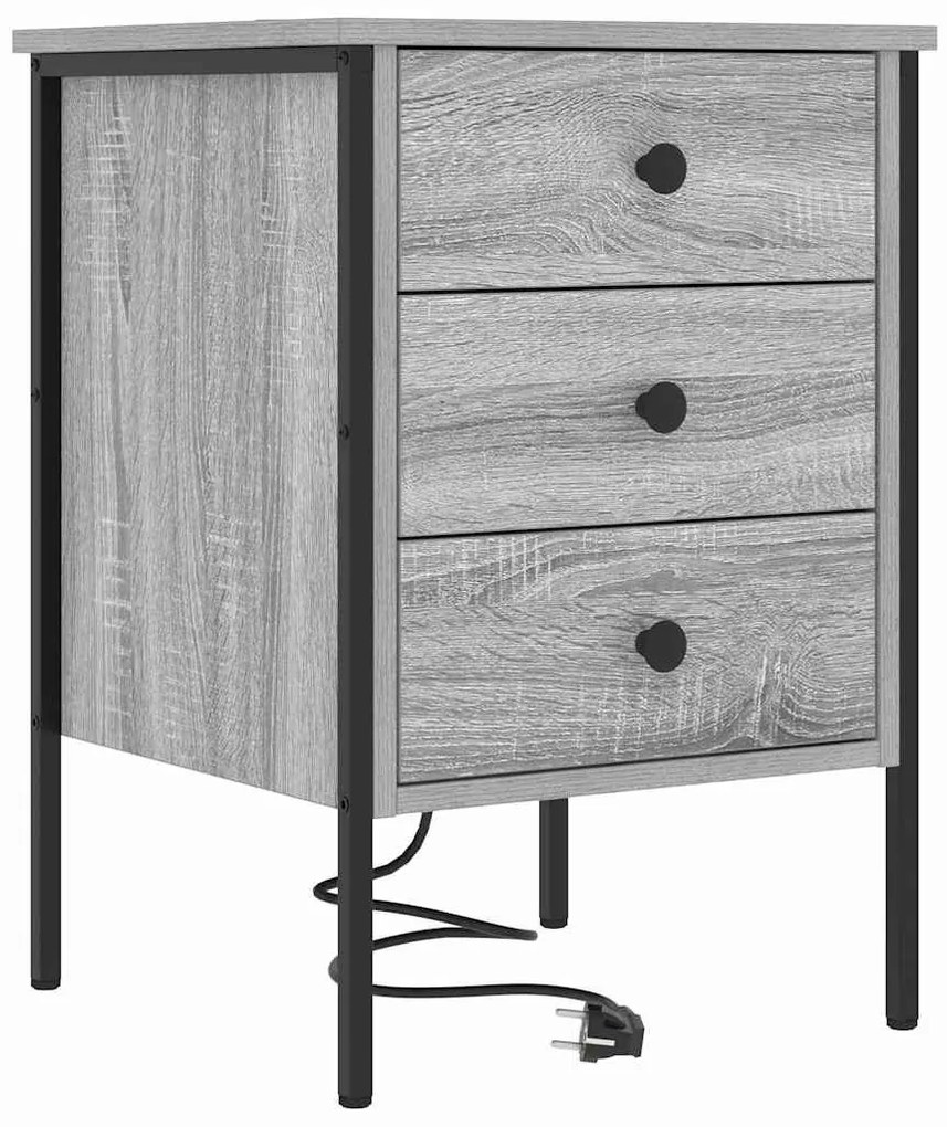Éjjeli Szekrények 2 pcs Szürke sonoma 42 x 41 x 61 cm Faanyag
