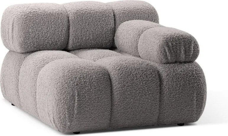 Világosszürke buklé kanapé modul (jobb oldali) Bellis – Micadoni Home