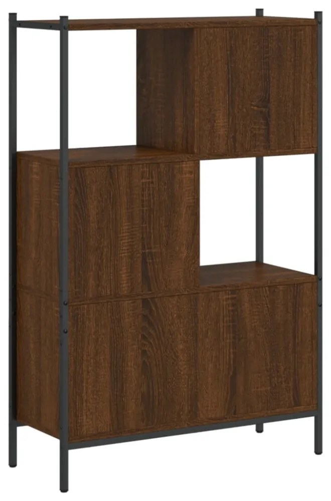 barna tölgy színű szerelt fa könyvszekrény 72x28x109 cm