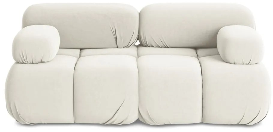 Fehér bársony moduláris kanapé 190 cm Lokua – Makamii