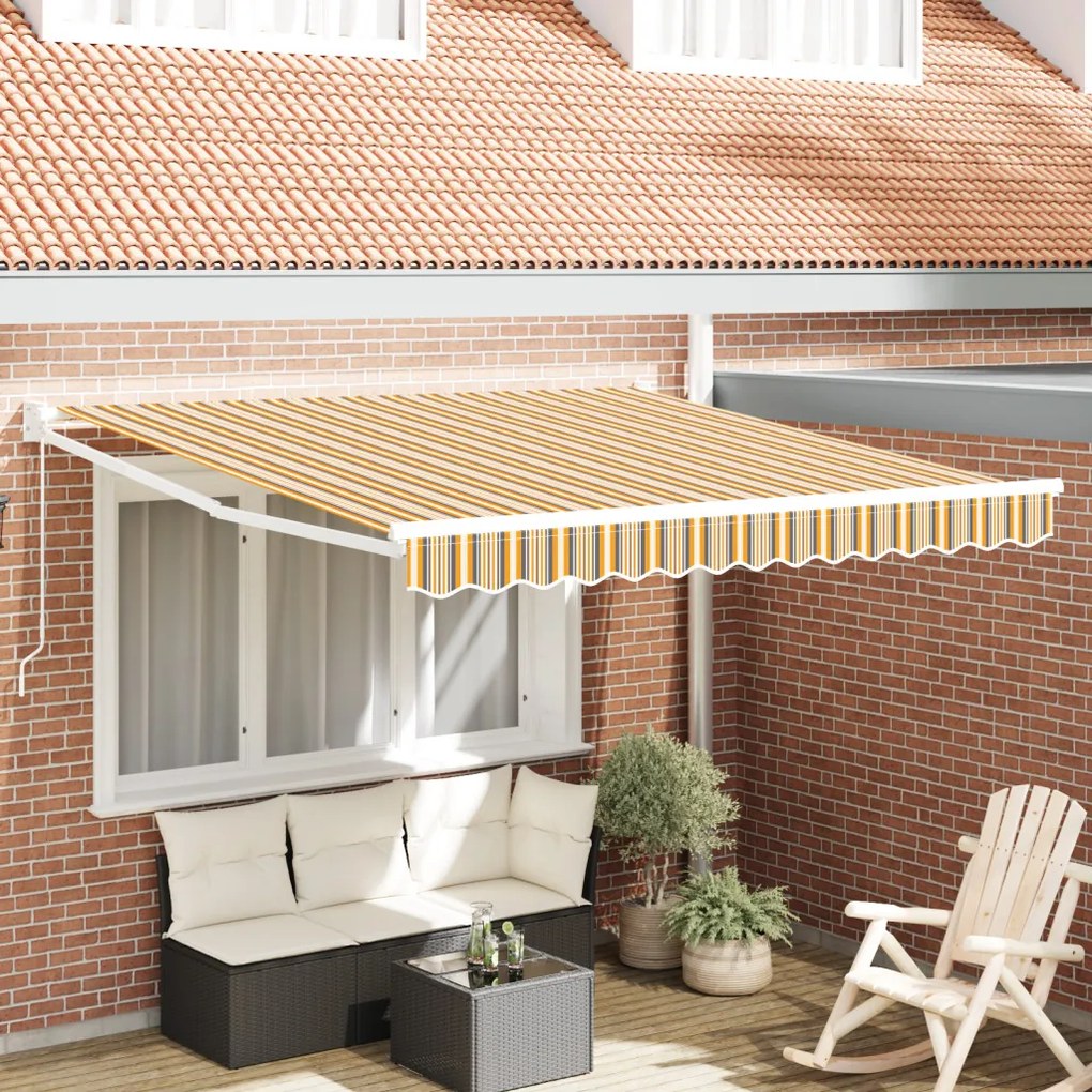 Kézi Behúzható Napellenző Múlticolór Csík 350x250 cm