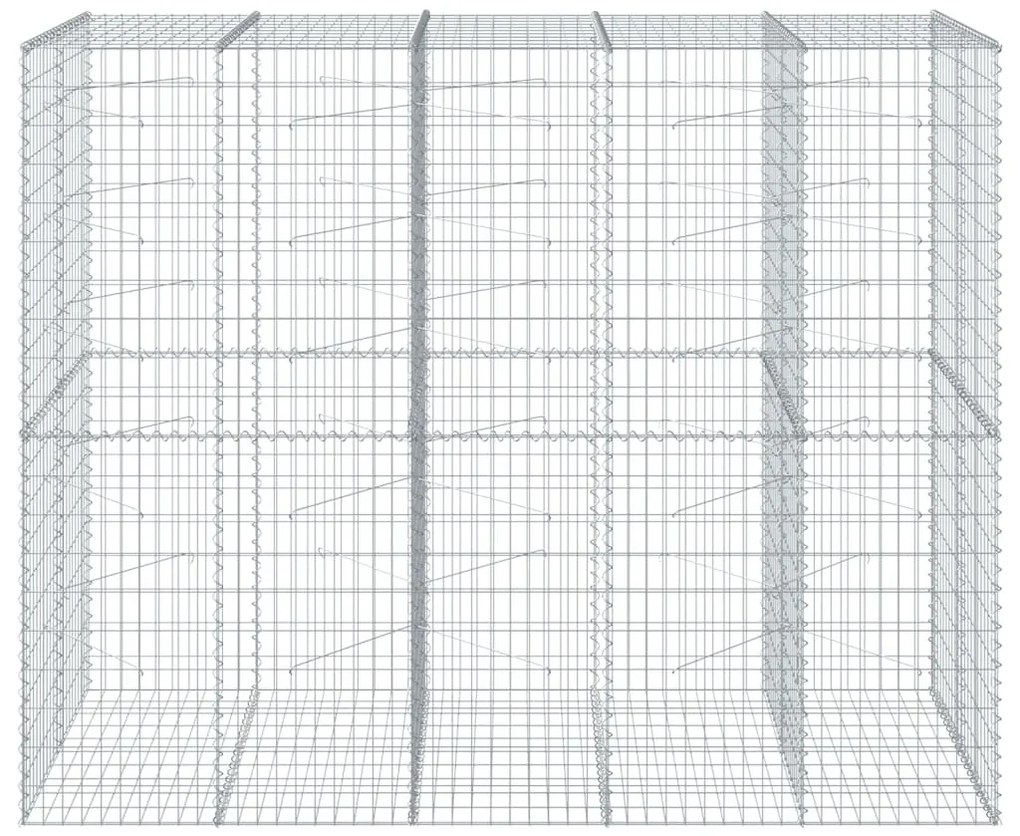 horganyzott vas gabion kosár fedéllel 250 x 100 x 200 cm