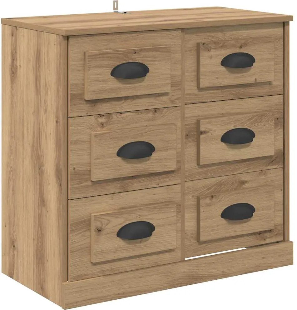 vidaXL Széf fiókkal Artisan tölgy 70 x 35,5 x 67,5 cm Faanyag