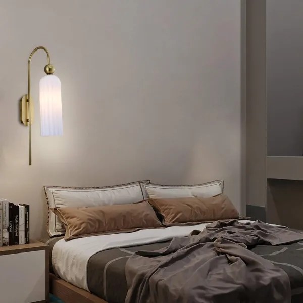 Fali lámpa PIEGA 1xE14/40W/230V sárgaréz/fehér