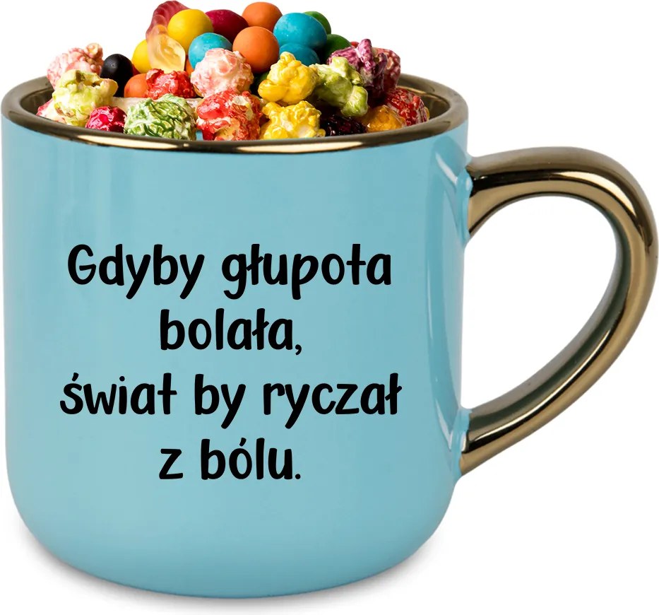 Bögre Elegant XXL Kék 400ml Kerámia Vicces Ajándék Hülye Fáj