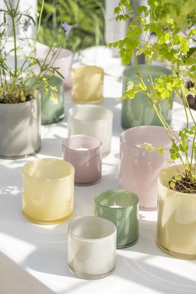 IB Laursen Üveggyertyatartó VENECIA 16 cm, sárga