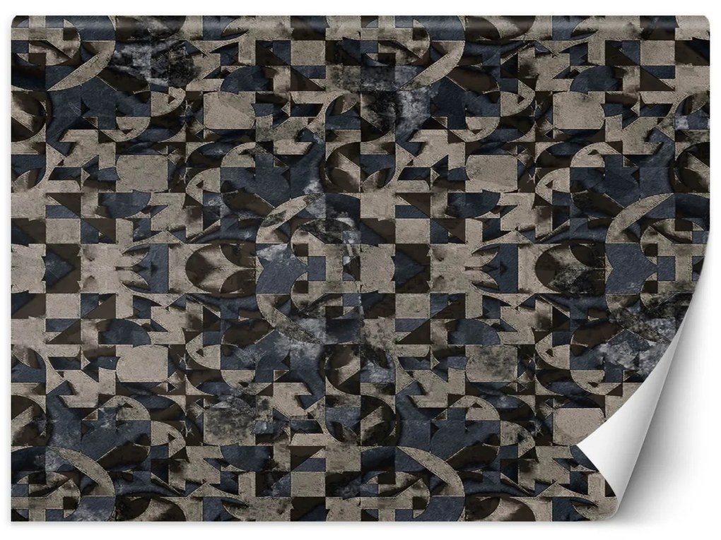 Gario Fotótapéta Szürke barna geometrikus fantázia Anyag: Vlies, Méret: 150 x 105 cm