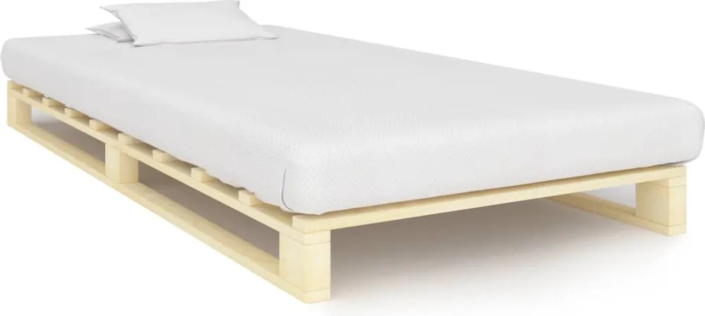 vidaXL tömör fenyőfa raklap ágykeret 90 x 200 cm