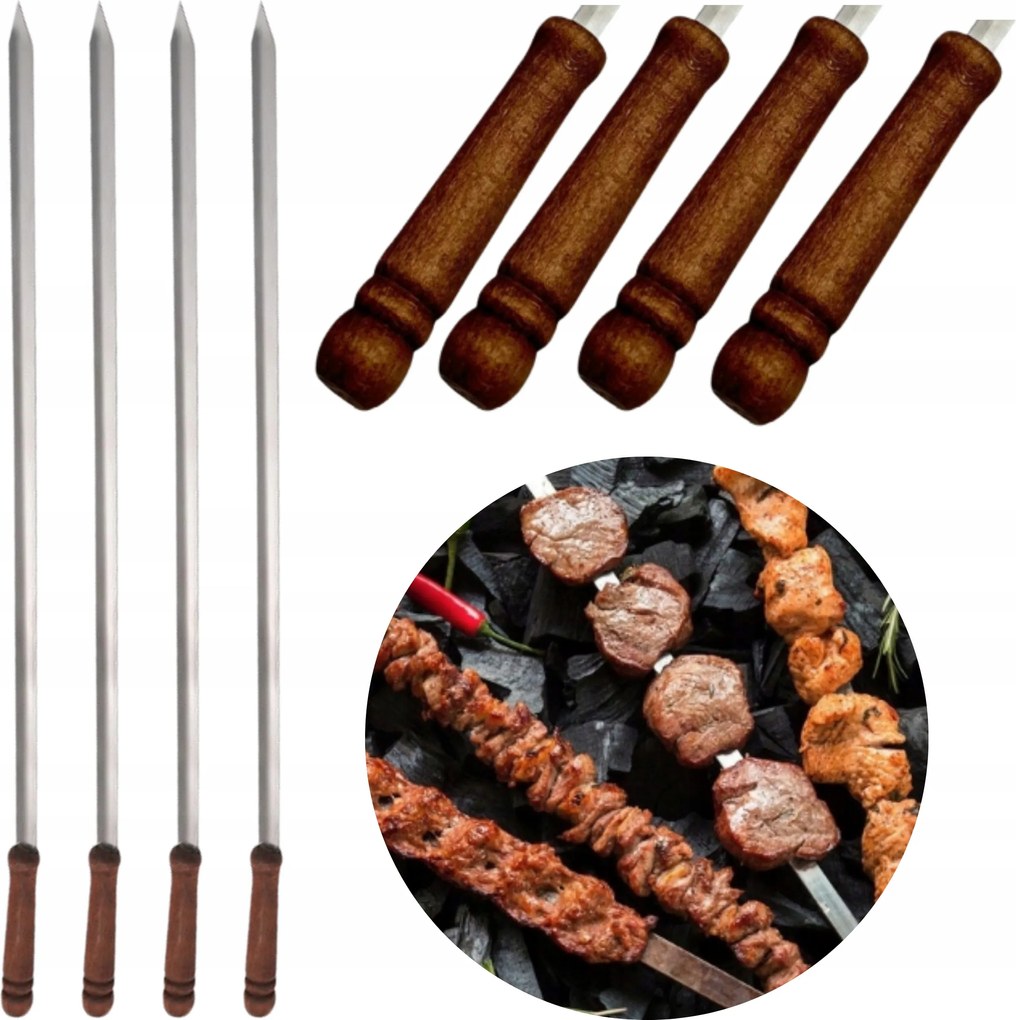 Nyársak Pezsgő Botok Nyársakhoz Grill Rozsdamentes 45CM. x4