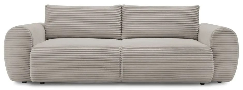 Világosszürkés bézs kordbársony kinyitható kanapé 257 cm Lucien – Bobochic Paris