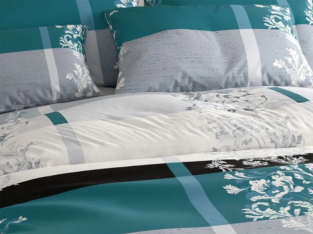 Poliészter-pamut ágyneműhuzat LUXURY türkiz Ágyneműhuzat mérete: 70 x 90 cm | 140 x 220 cm