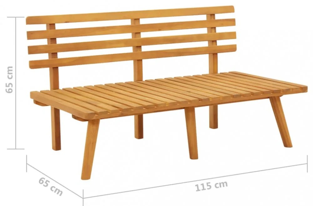 tömör akácfa kerti pad párnákkal 115 cm