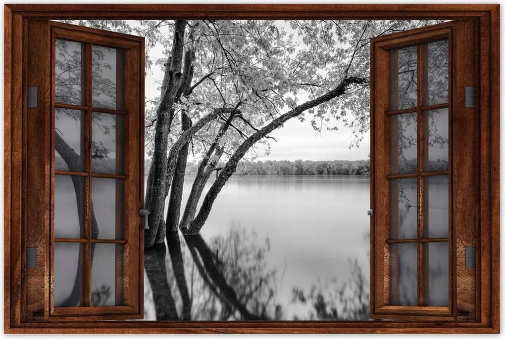 Poszterek 90x60 Fák Erdő Tó