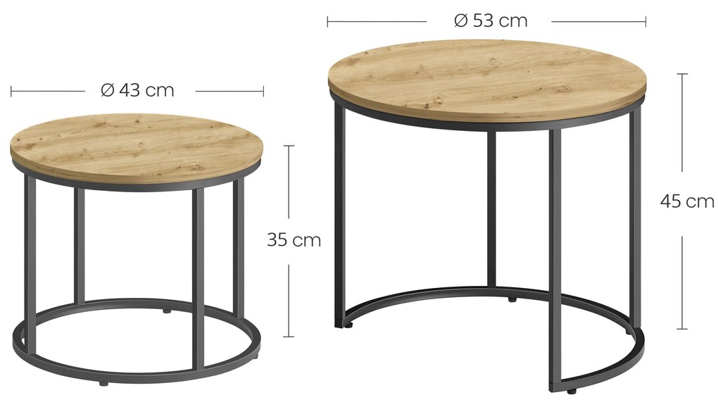 Taylor Artisan dohányzóasztal szett, 2 db