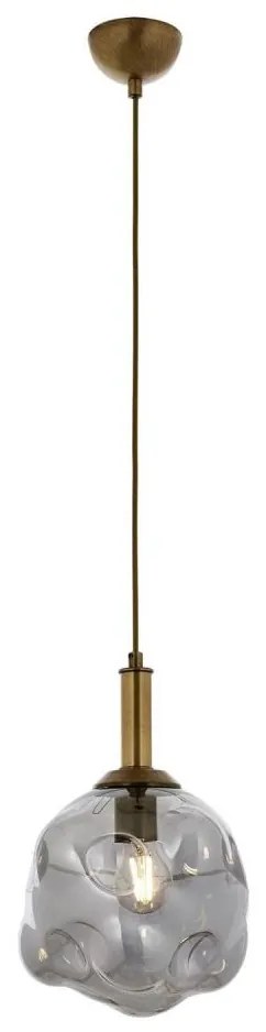 Kábelre függesztett CRUMPLED csillár 1xE27/40W/230V bronzszínű/füstszínű