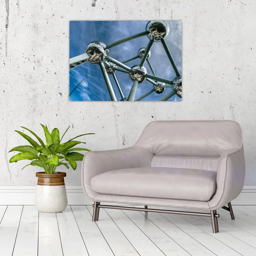 Kép - atomium Brüsszelben (üvegen) (70x50 cm)