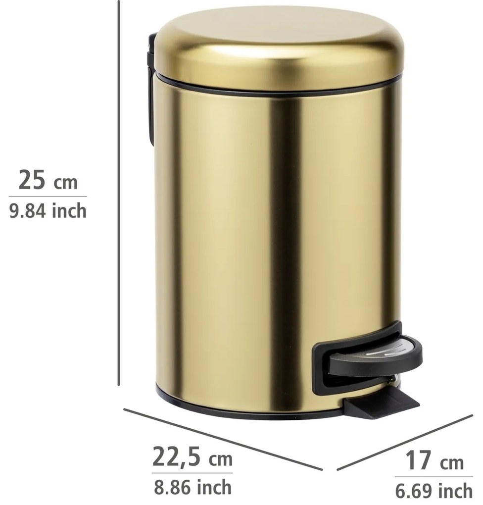 Wenko Leman 3 l pedálos szemetes, matt arany, 3 l