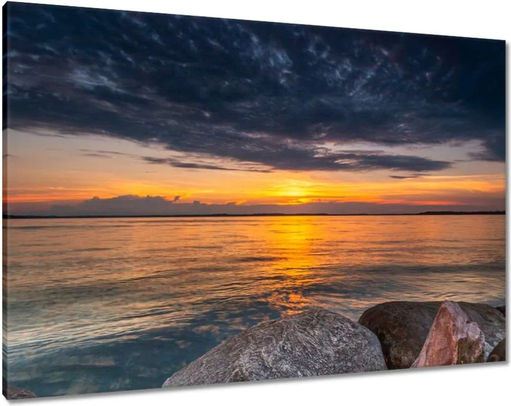 Vászonkép 100x70 Sziklák Tenger Nap