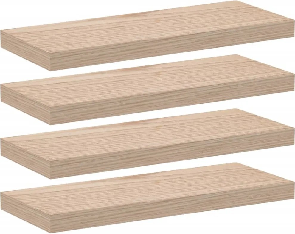 vidaXL 4 db szerelt fa függőpolc 60 x 23,5 x 4 cm