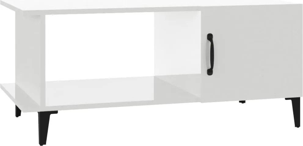 vidaXL magasfényű fehér szerelt fa dohányzóasztal 90 x 50 x 40 cm