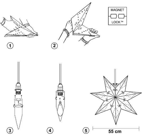 Eglo 410244 - Karácsonyi dekoráció SENSY 1xE14/25W/230V 54 cm