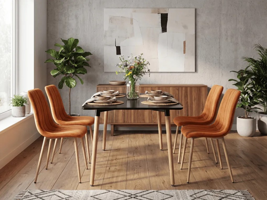 Terrakotta bársonyszék LAVA