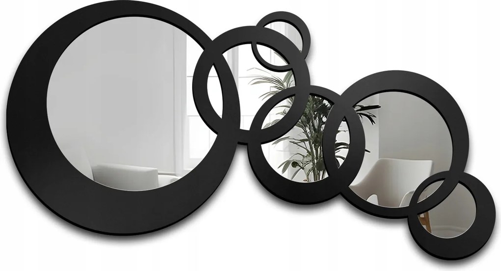 Milo dekoratív tükör fekete Mdf keretben 140,7x73,4 fali