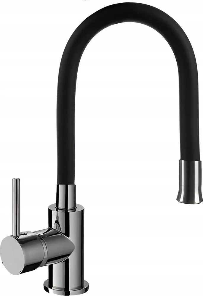 Ruhhy 22821 Rugalmas mosogatócsaptelep rozsdamentes acélból, 360°-ban elforgatható, ezüst-fekete