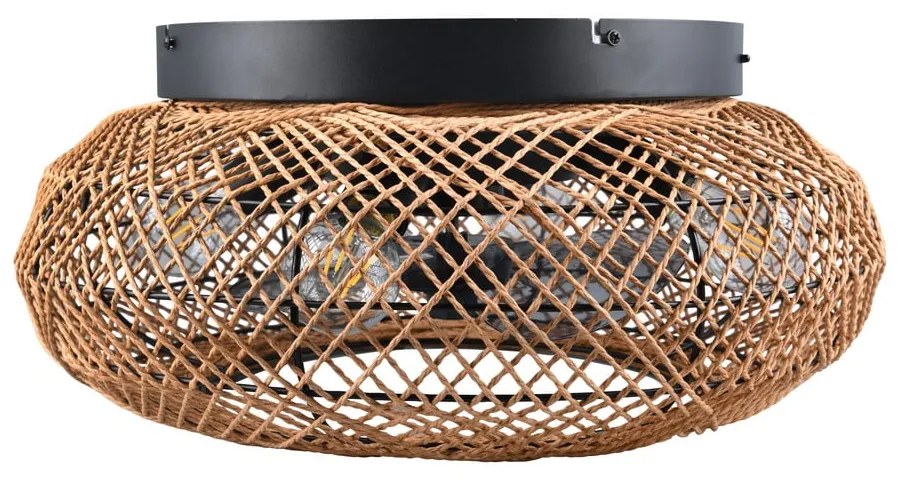 Barna mennyezeti lámpa távirányítóval-ventilátorral Lillesand – Trio