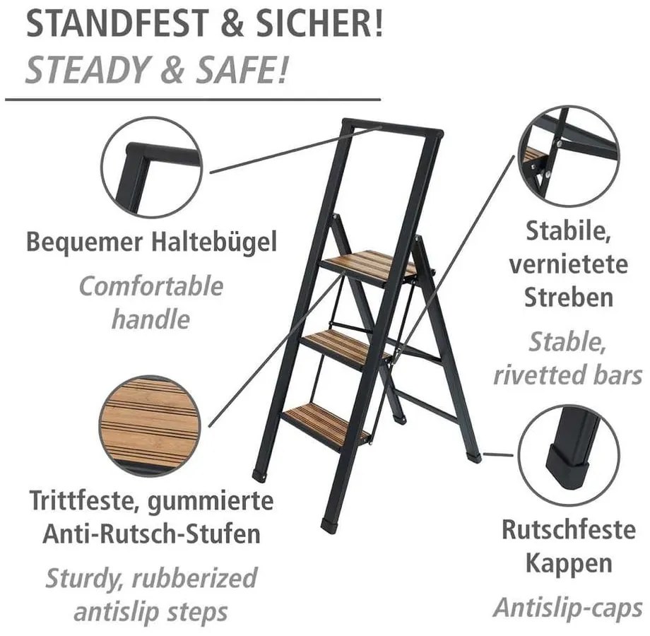 Fém háztartási létra 119 cm – Wenko