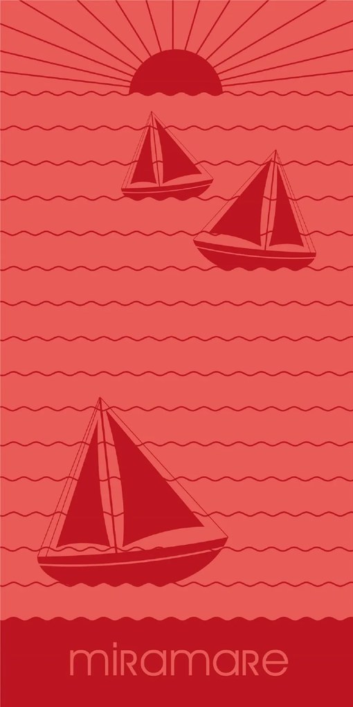 Velúr strandtörölköző 70x140 piros