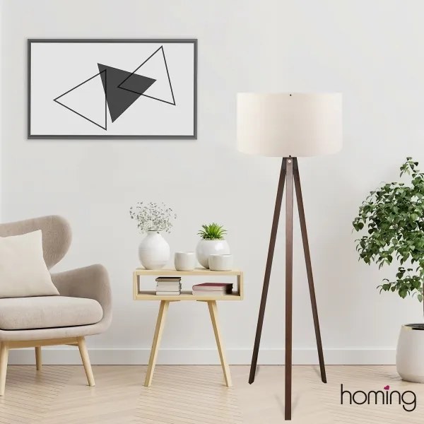 Állólámpa AYD 1xE27/40W/230V barna/krémszínű