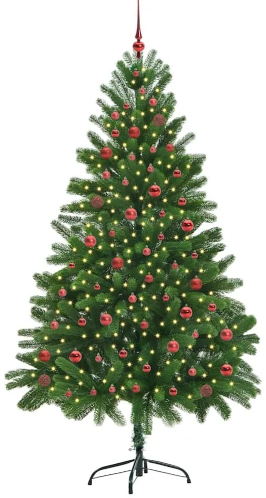 Karácsonyfa 300 LED-del állvánnyal Zöld 210 cm PE