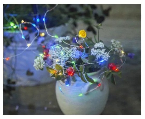 Dew Drop kültéri napelemes LED fényfüzér színes diódákkal, hosszúság 5 m - Star Trading