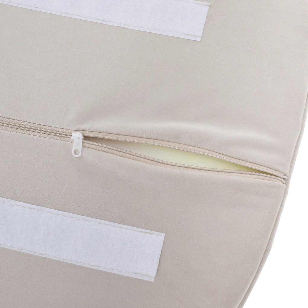 Design fotel, bézses szürke Velvet szövet, AURIL