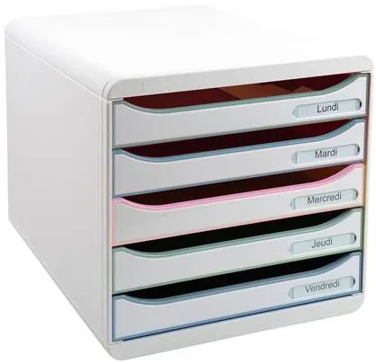 Irattároló, műanyag, 5 fiókos, EXACOMPTA Big-Box Plus AutentiK, szürke (EX309303D)