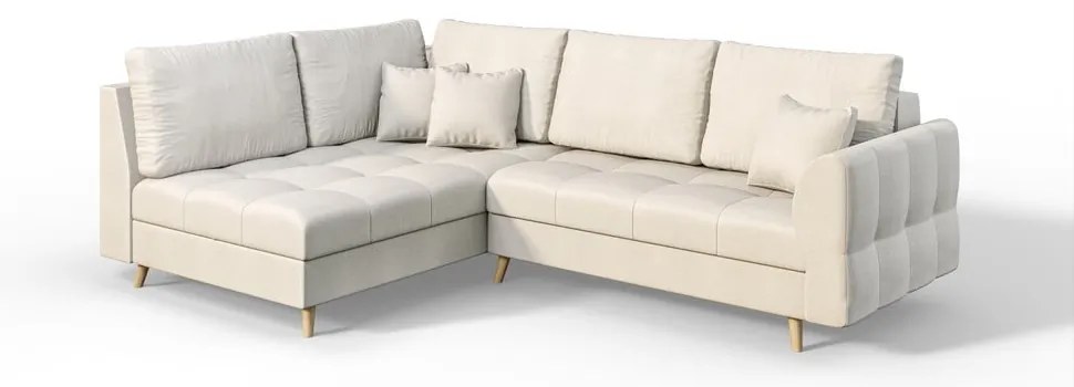 Krémszínű sarokkanapé (bal oldali) Ariella – Ropez