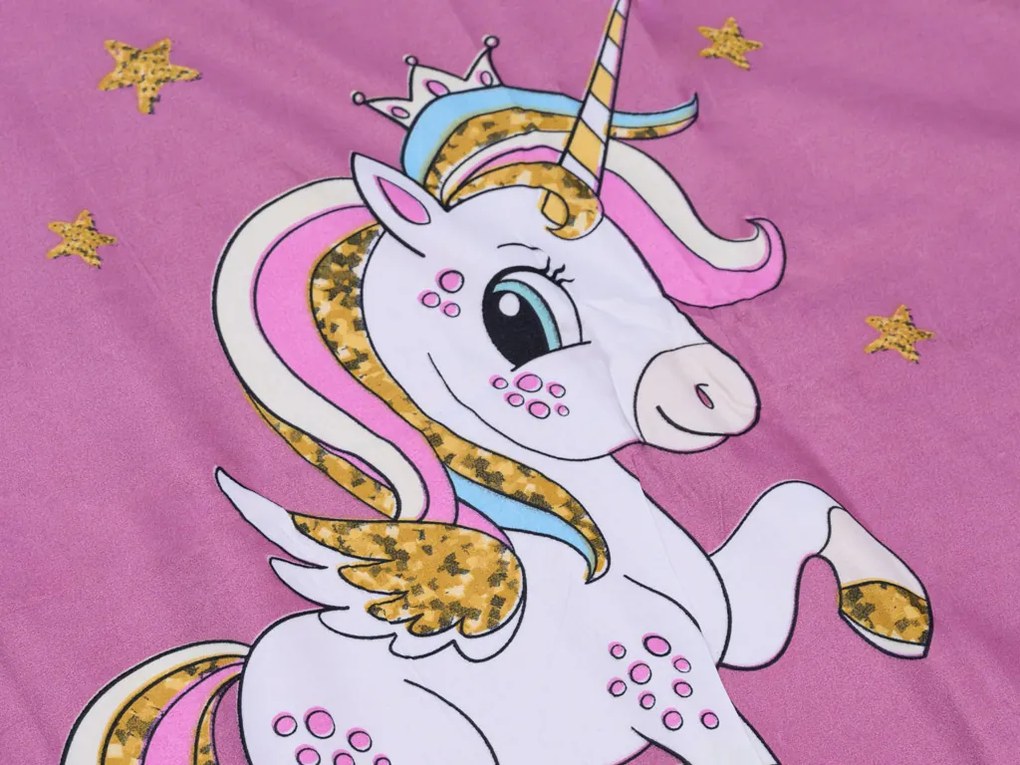 UNICORN lila gyermek ágyneműhuzat Ágyneműhuzat mérete: 70 x 80 cm | 140 x 200 cm